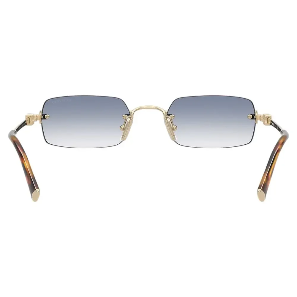 New MIU MIU Sunglasses Gold Blue Gradient Rectangle Square MIU MIU